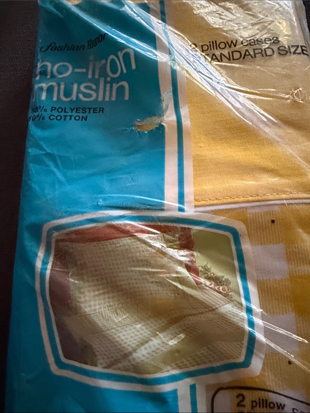 Yellow No-Iron Muslin Pillow Cases - Standard Size